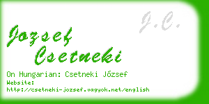 jozsef csetneki business card